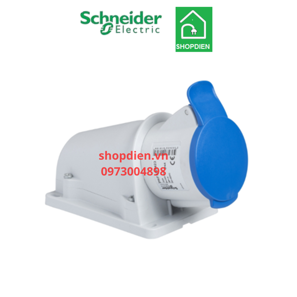 PKF16W423 Schneider Ổ cắm công nghiệp gắn nổi 3P 16A IP44 2P+E