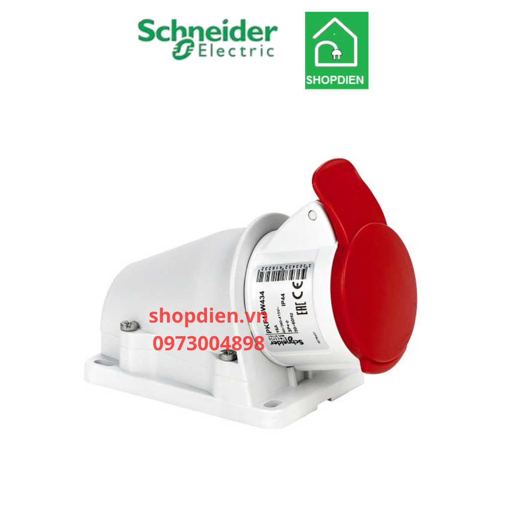 PKF16W435 Schneider Ổ cắm công nghiệp gắn nổi 5P 16A IP44 4P+E