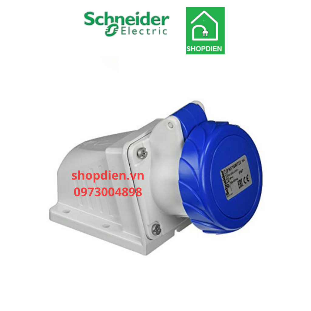 PKF16W723 Schneider Ổ cắm công nghiệp gắn nổi 3P 16A IP67 2P+E