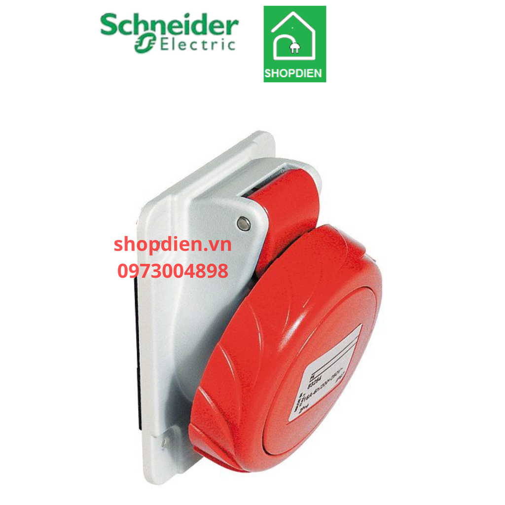 PKF32F734 Schneider Ổ cắm công nghiệp 4P 32A IP67 loại âm dạng nghiêng 3P+E