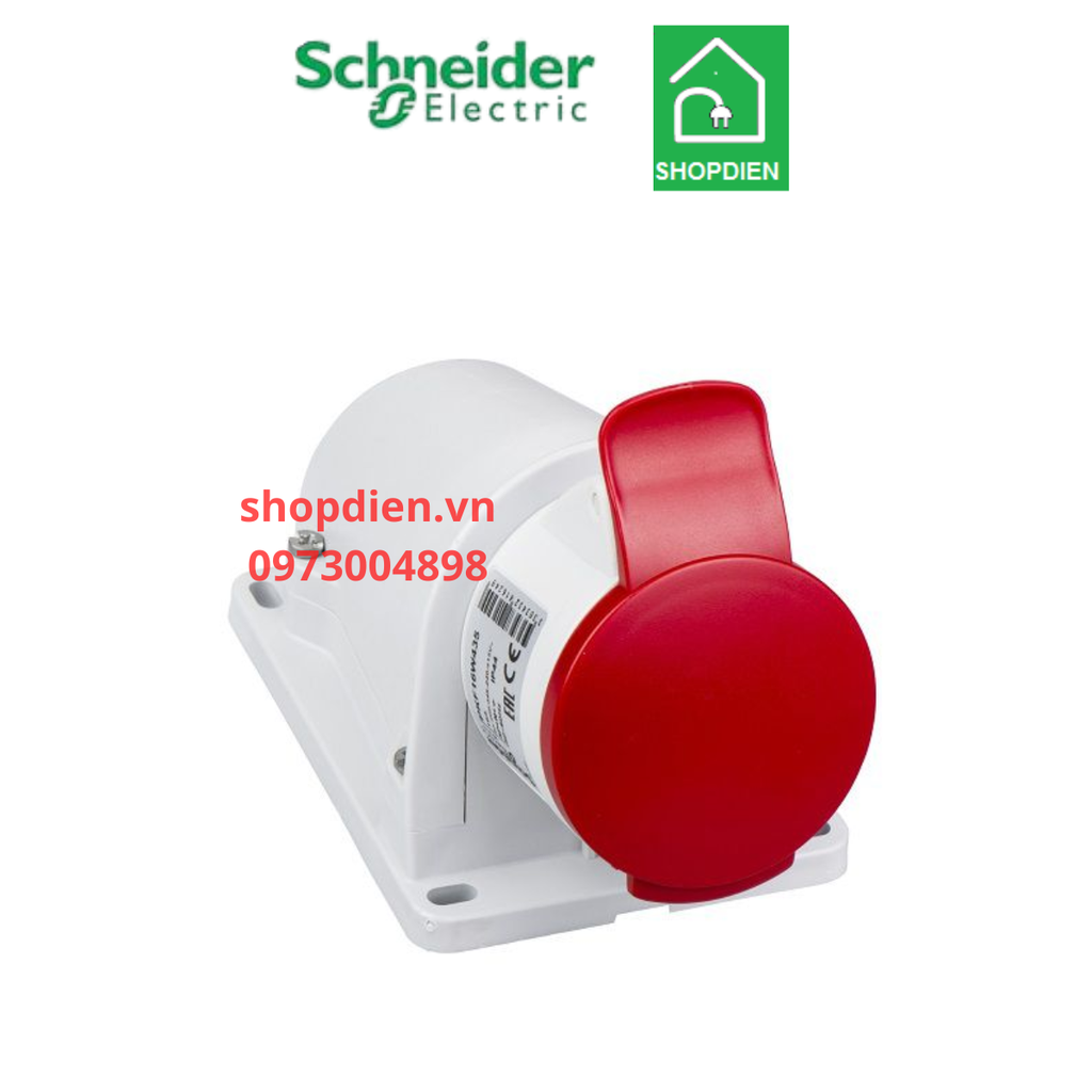 PKF32W434 Schneider Ổ cắm công nghiệp gắn nổi 4P 32A IP44 3P+E