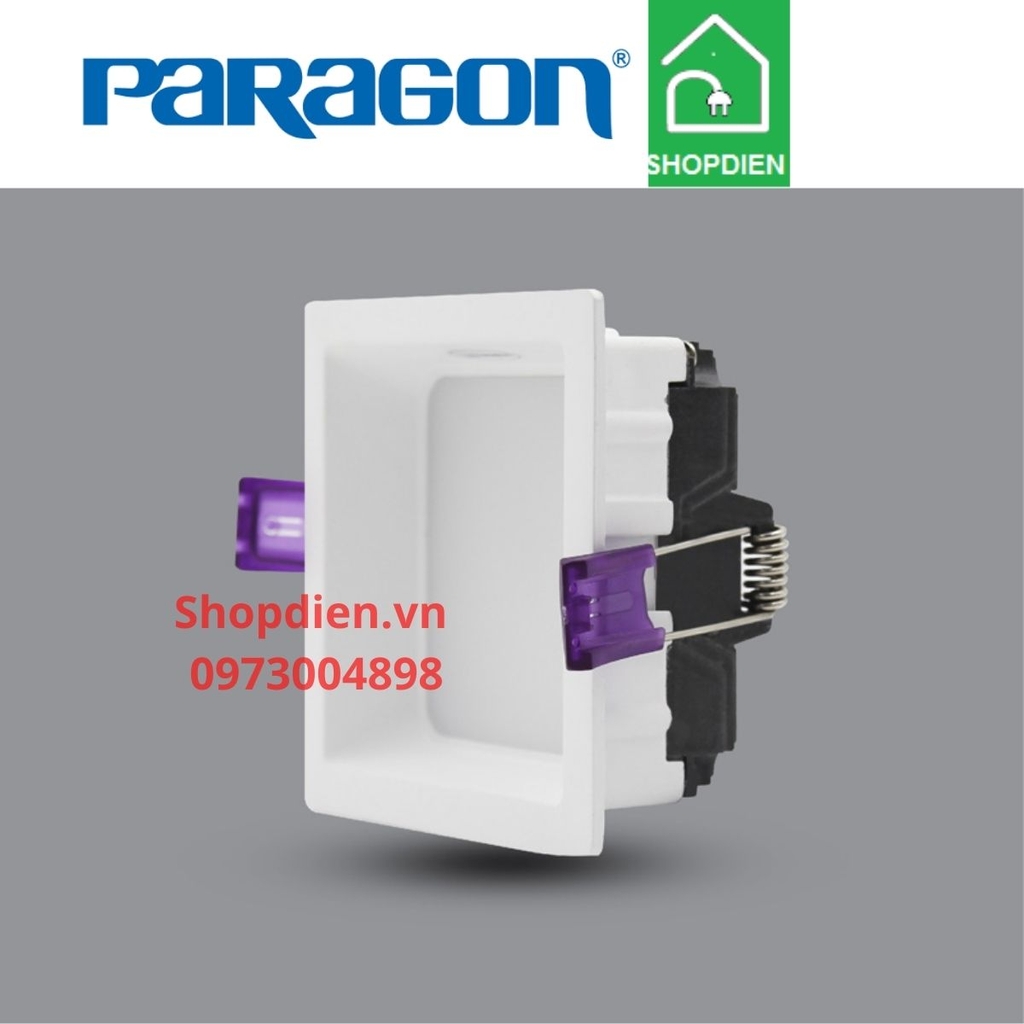 PRDPP104L9/CCT Paragon Đèn downlight vuông đổi màu 9W D90 PRDPP âm trần