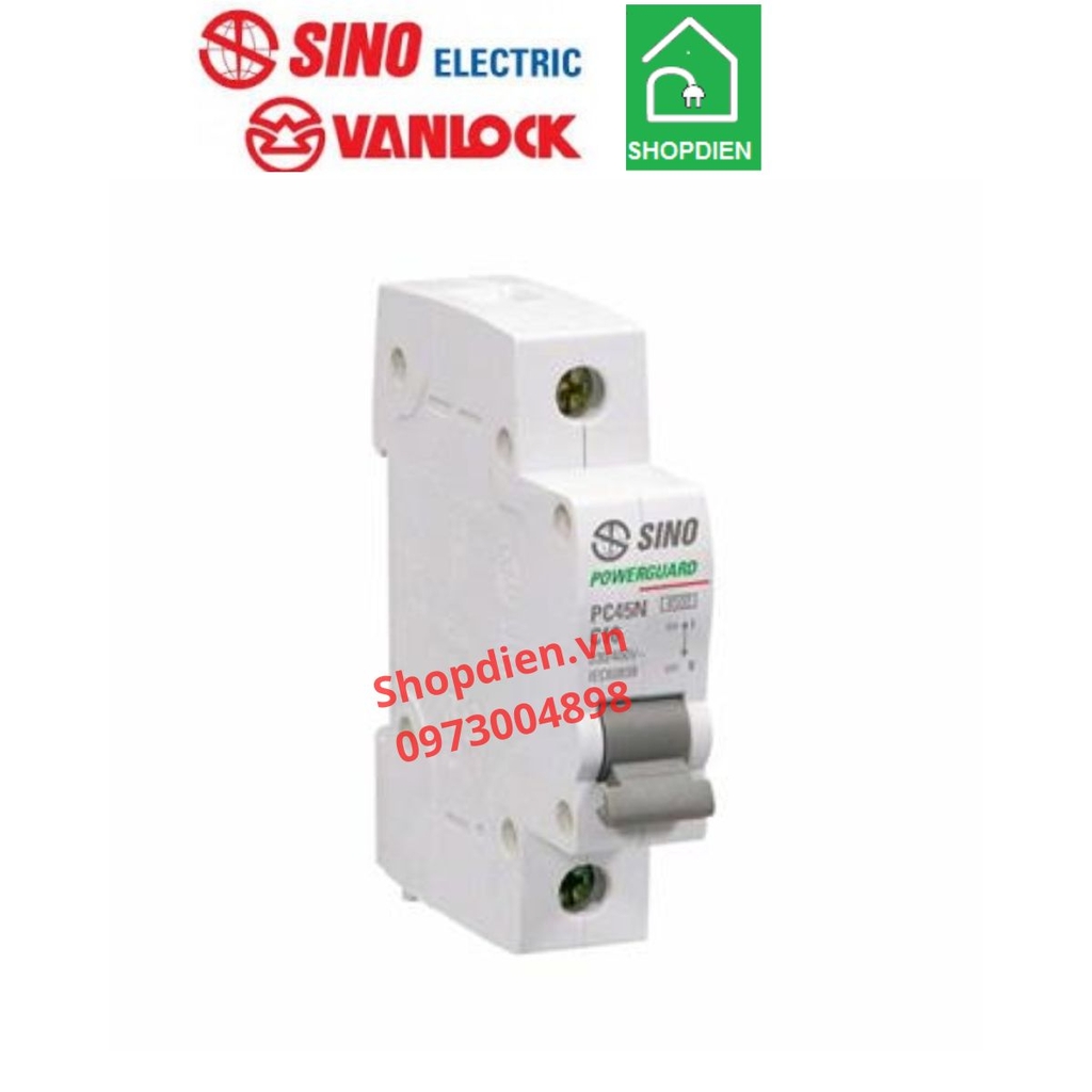 PS45N/C1010 Sino Vanlock MCB 1P 10A 4.5kA Aptomat cầu dao tự động
