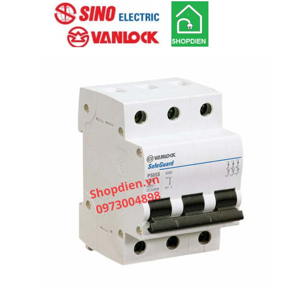 PS65S/C3040 Sino Vanlock MCB 3P 40A 6KA Aptomat cầu dao tự động
