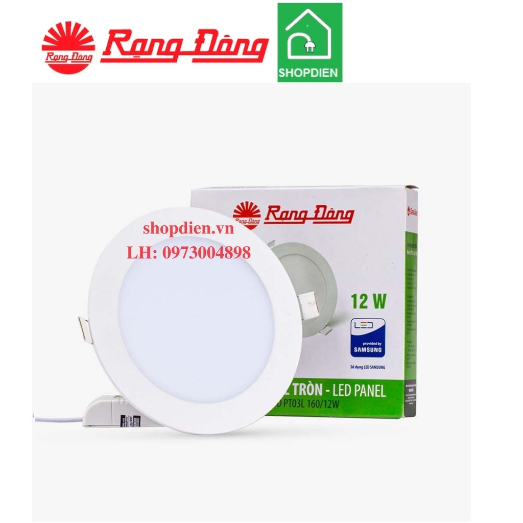 PT04.V2 135/12W Rạng Đông  Đèn Panel âm trần tròn 12W D135