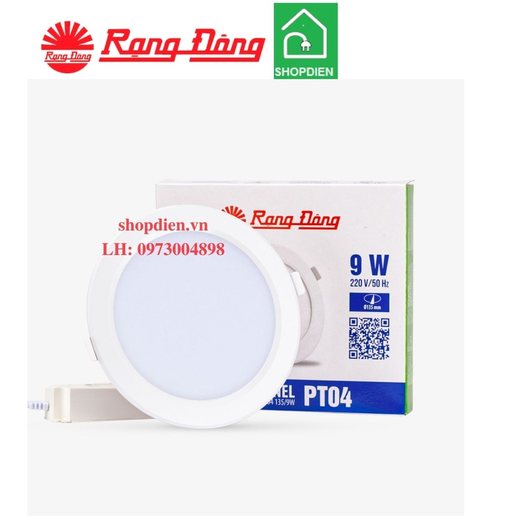 PT04.V2 135/9W Rạng Đông  Đèn Panel âm trần tròn 9W D135