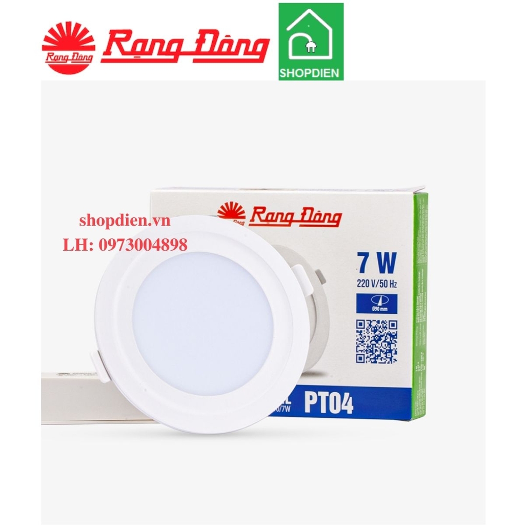 PT04 90/7W Rạng Đông Đèn Panel âm trần tròn 7W D90