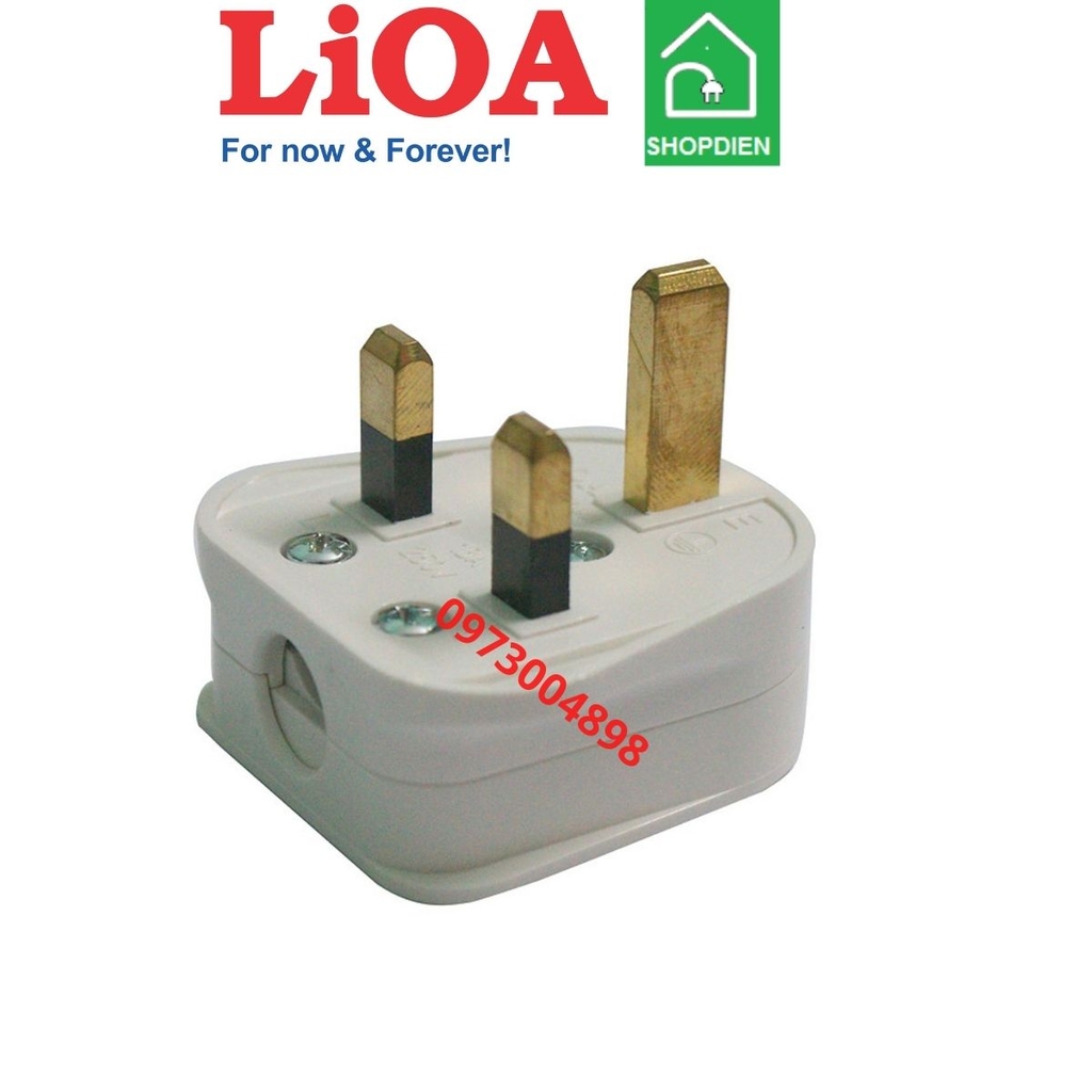 PUK LIOA Phích cắm 3 chân vuông chuẩn anh