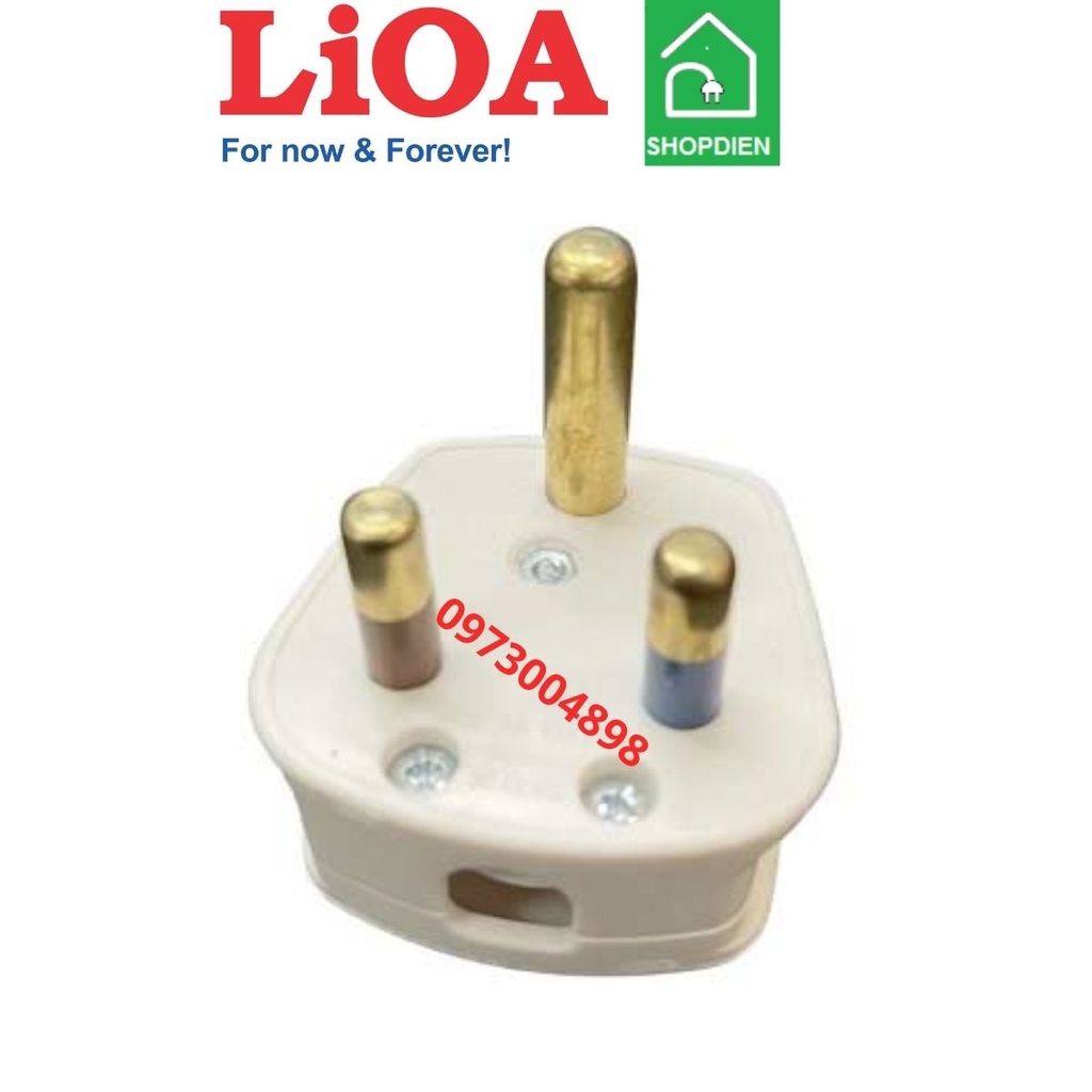 PUKR LIOA Phích cắm 3 chân tròn chuẩn anh