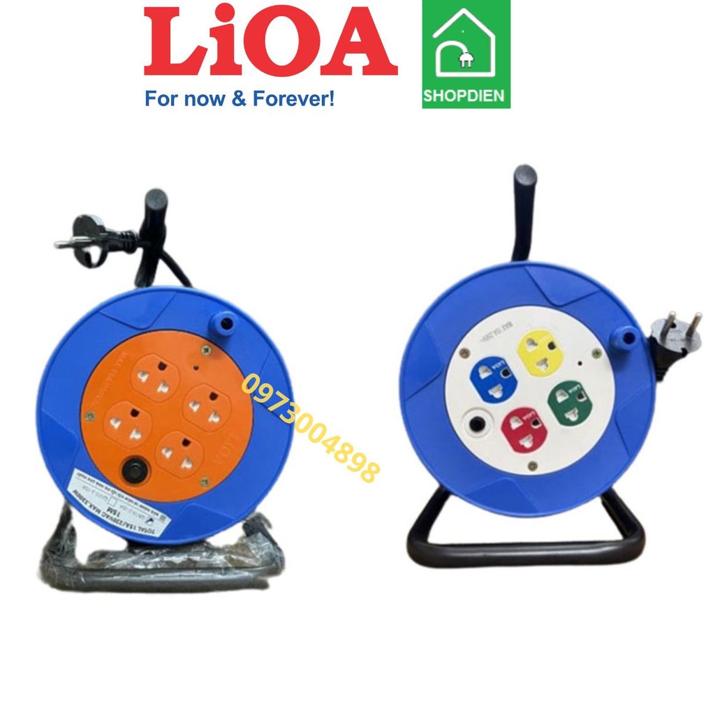 QN-15-2-15A LIOA Ổ cắm kéo dài Rulo quay 4 cổng 15m