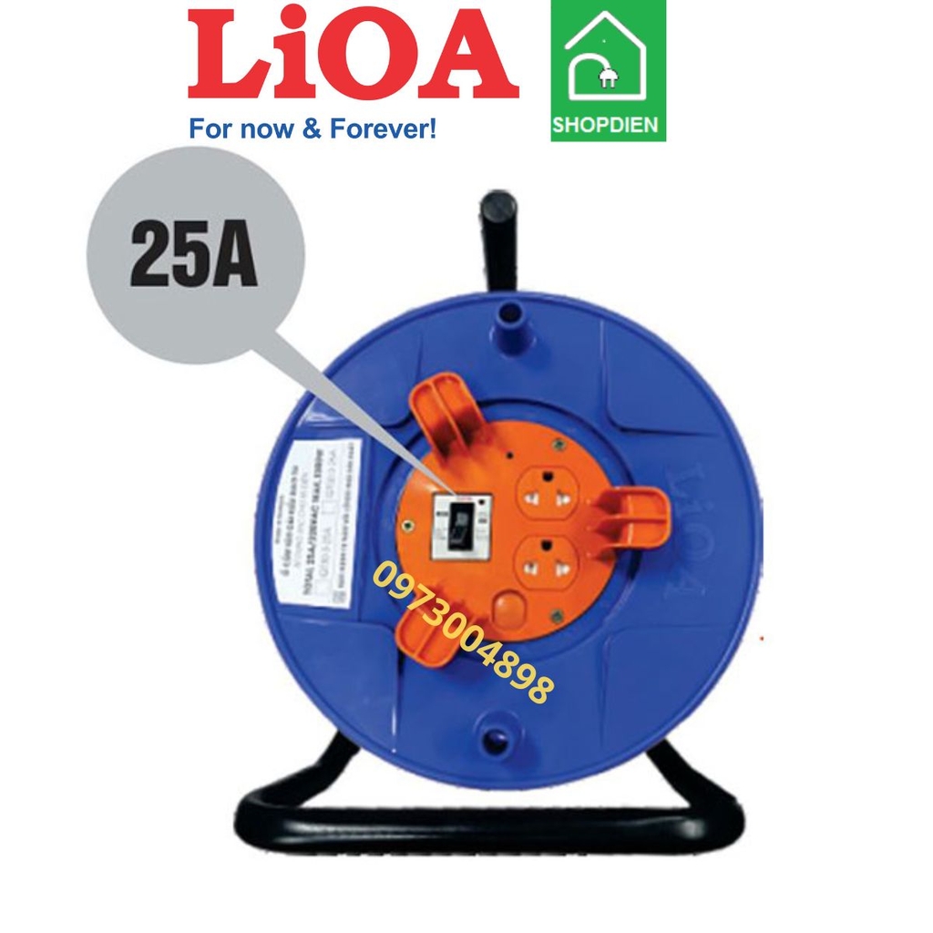QT50-3-25A LIOA Ổ cắm kéo dài Rulo xách tay 50m cho sạc xe điện