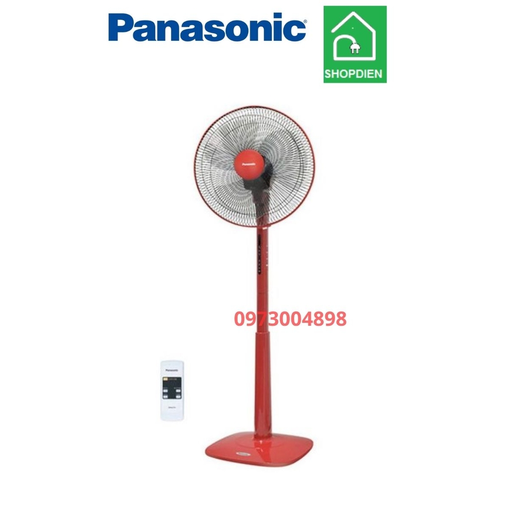 Quạt cây đứng màu đỏ Panasonic F-409KMR