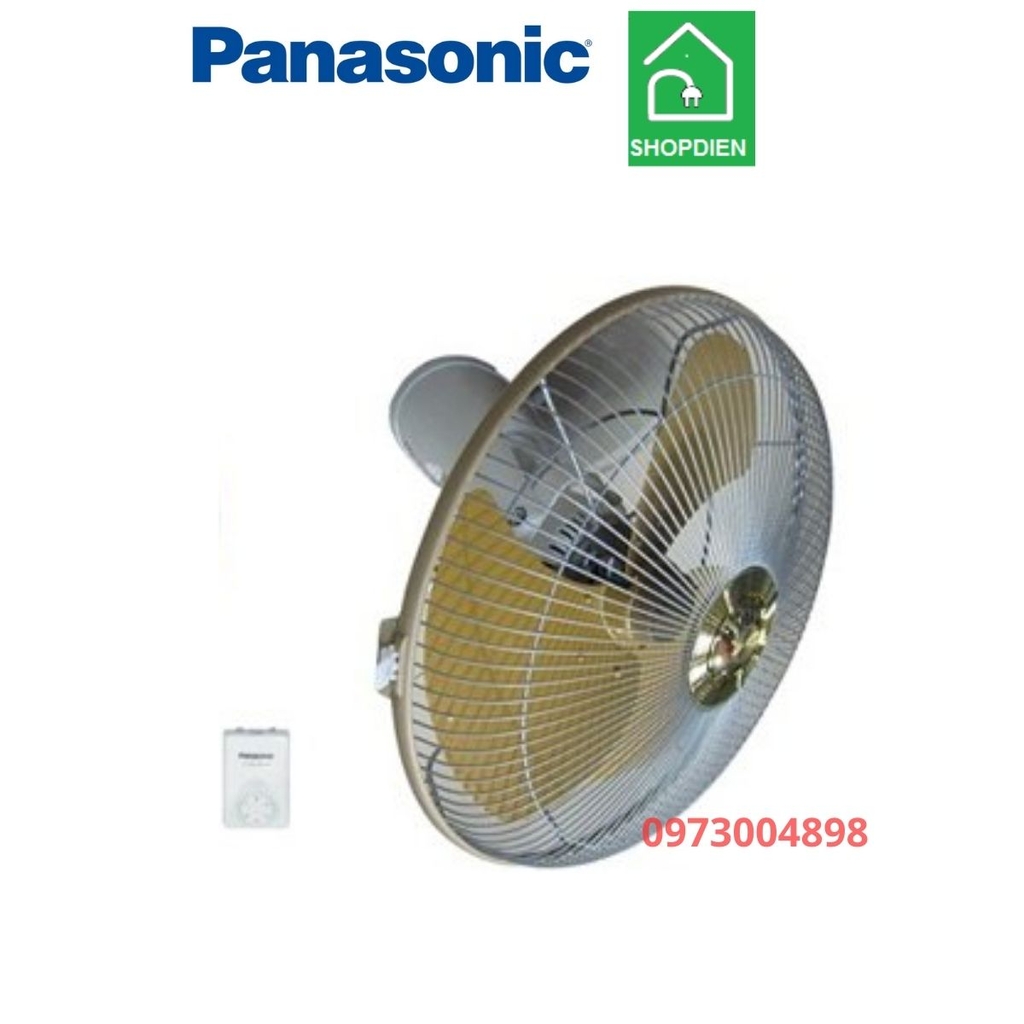 Quạt đảo trần màu vàng Panasonic F-409QGO
