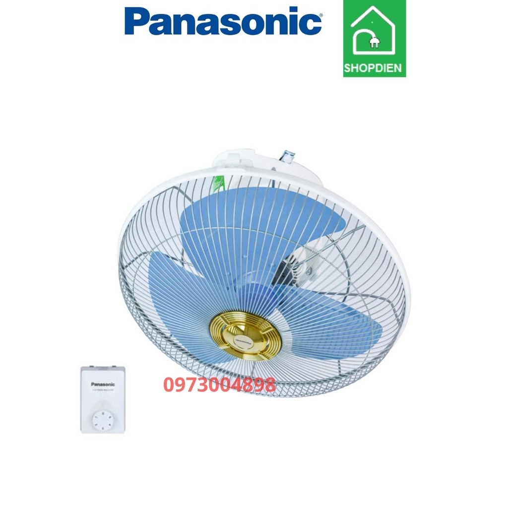 Quạt đảo trần màu xanh Panasonic F-409QB