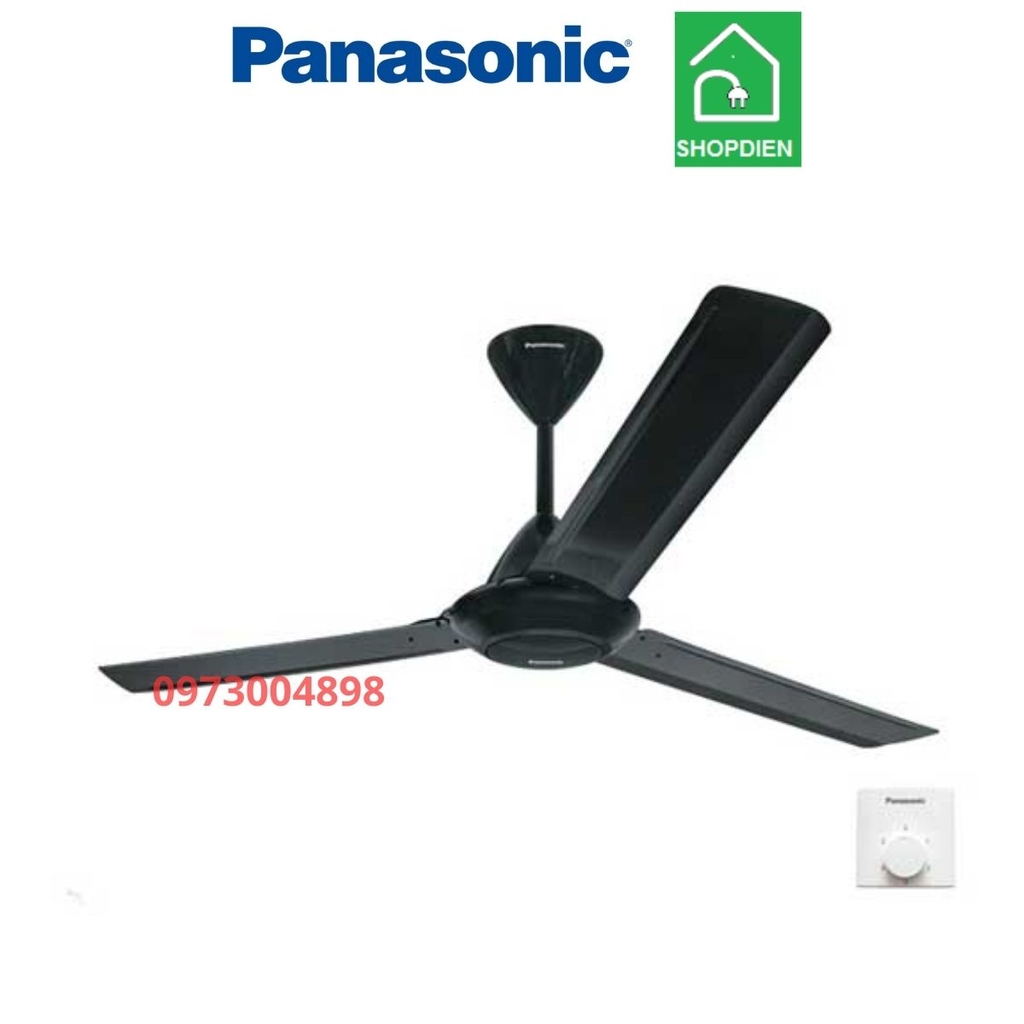 Quạt trần 3 cánh màu đen Panasonic F-60MZ2-K ti treo dài 45.7cm
