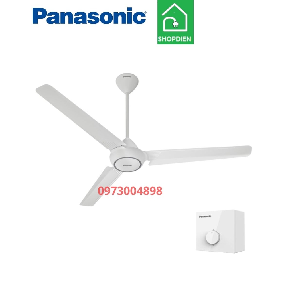 Quạt trần 3 cánh màu trắng Panasonic F-60FV2-L dùng hộp số