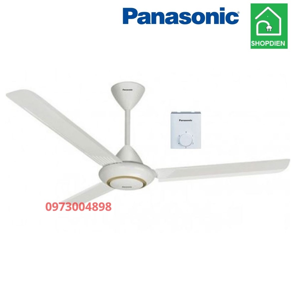 Quạt trần 3 cánh màu trắng Panasonic F-60MZ2 dùng hộp số