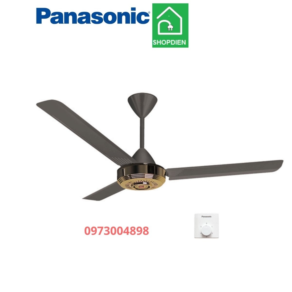 Quạt trần 3 cánh Panasonic F-56NCL-S màu đồng cổ điển dùng hộp số