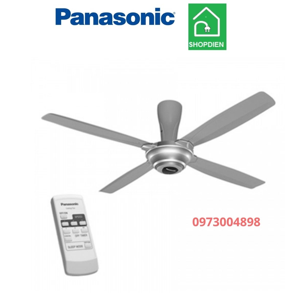 Quạt trần 4 cánh Panasonic F-56MPG-S màu bạc điều khiển từ xa