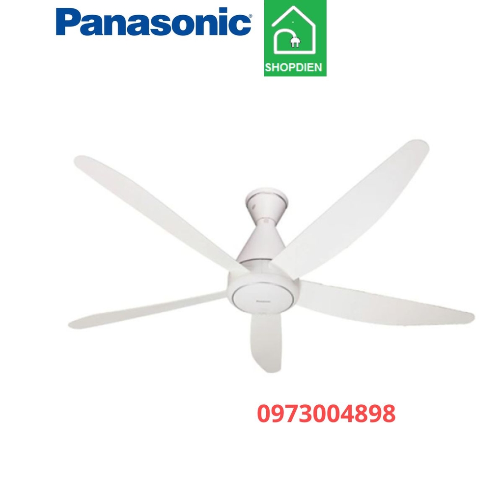 Quạt trần 5 cánh Panasonic F-60GDN màu trắng điều khiển từ xa