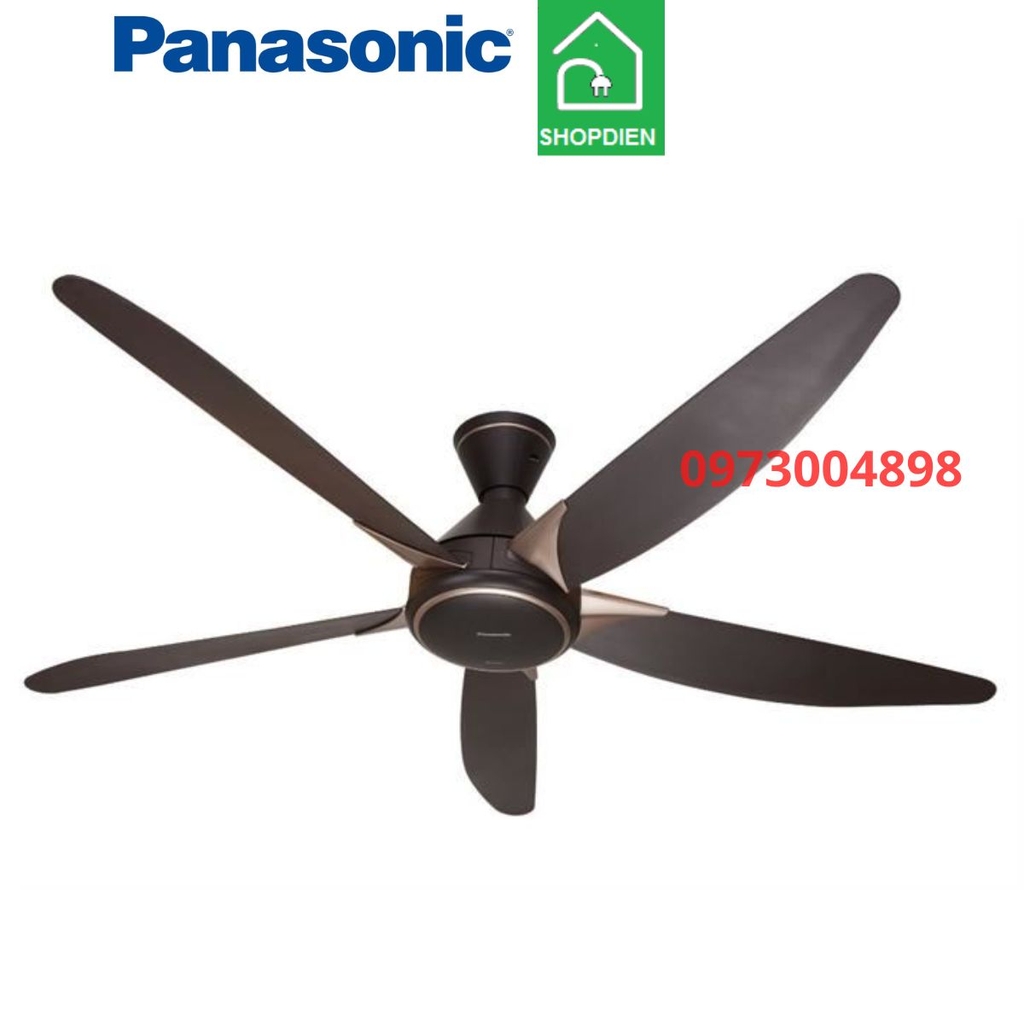Quạt trần 5 cánh Panasonic F-60GDS-BS màu nâu điều khiển từ xa