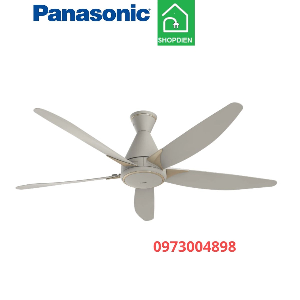 Quạt trần 5 cánh Panasonic F-60GDS-BE màu Beige điều khiển từ xa