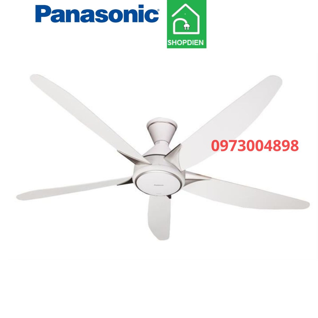 Quạt trần 5 cánh Panasonic F-60GDS-WS màu trắng điều khiển từ xa