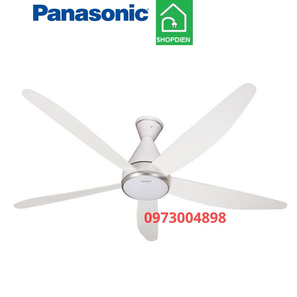 Quạt trần 5 cánh Panasonic F-60GFN màu trắng điều khiển từ xa