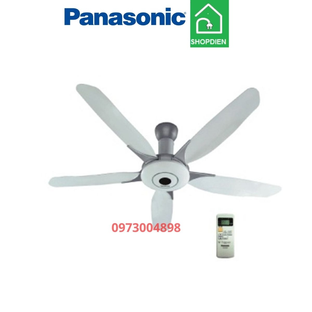 Quạt trần 5 cánh Panasonic F-60WWK-S điều khiển từ xa
