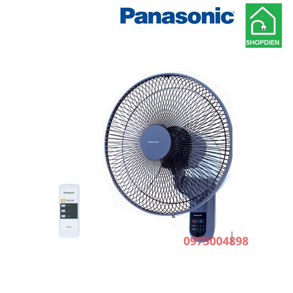 Quạt treo tường màu xanh Panasonic F-409MB