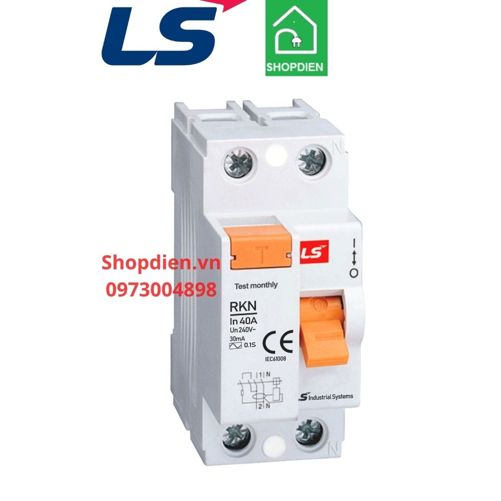 RKN 1P+N LS RCCB 2P 40A 30mA Aptomat chống rò chống giật
