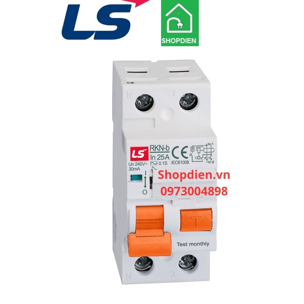 RKN-b 1P+N LS RCCB 2P 25A 30mA 10kA Aptomat chống rò chống giật