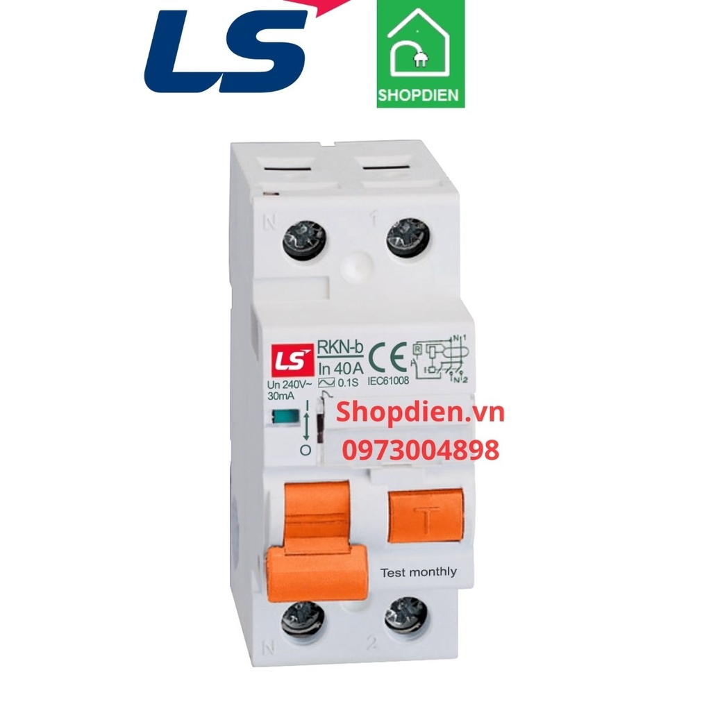 RKN-b 1P+N LS RCCB 2P 40A 30mA 10kA Aptomat chống rò chống giật