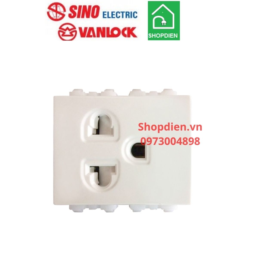 S18CCUE Sino Vanlock Ổ cắm đơn 3 chấu S18CC