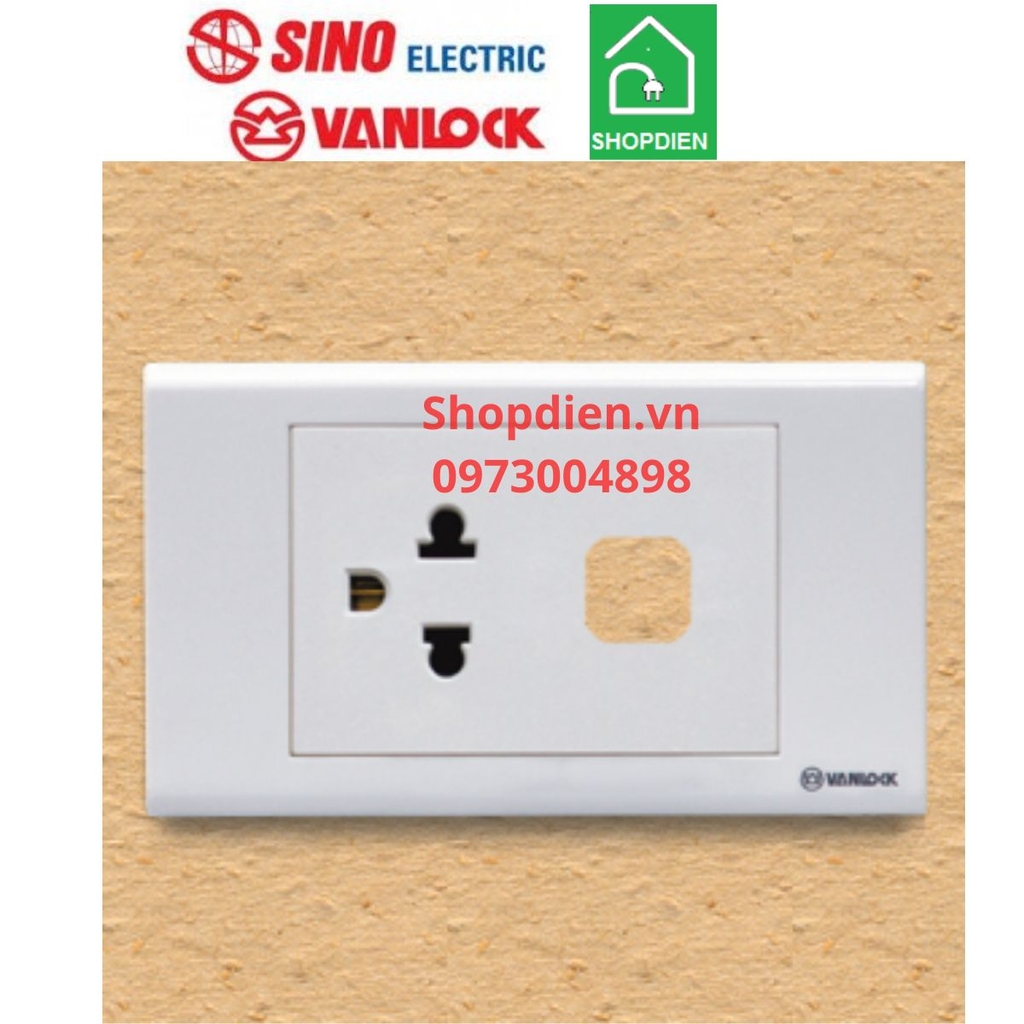 S18UEX SINO Ổ cắm đơn 3 chấu với 1 lỗ Vanlock S18