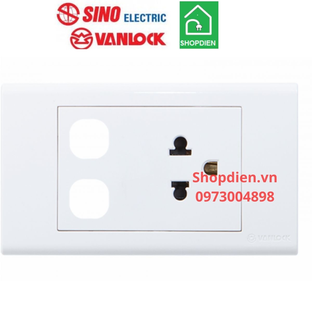 S18UEXX SINO Ổ cắm đơn 3 chấu với 2 lỗ Vanlock S18