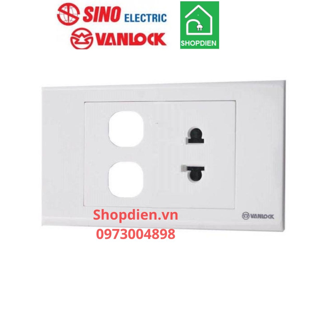 S18UXX SINO Ổ cắm đơn 2 chấu với 2 lỗ Vanlock S18