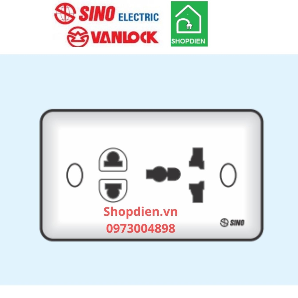 S1981/AM Sino Vanlock Ổ cắm 2 chấu và ô đa năng S19