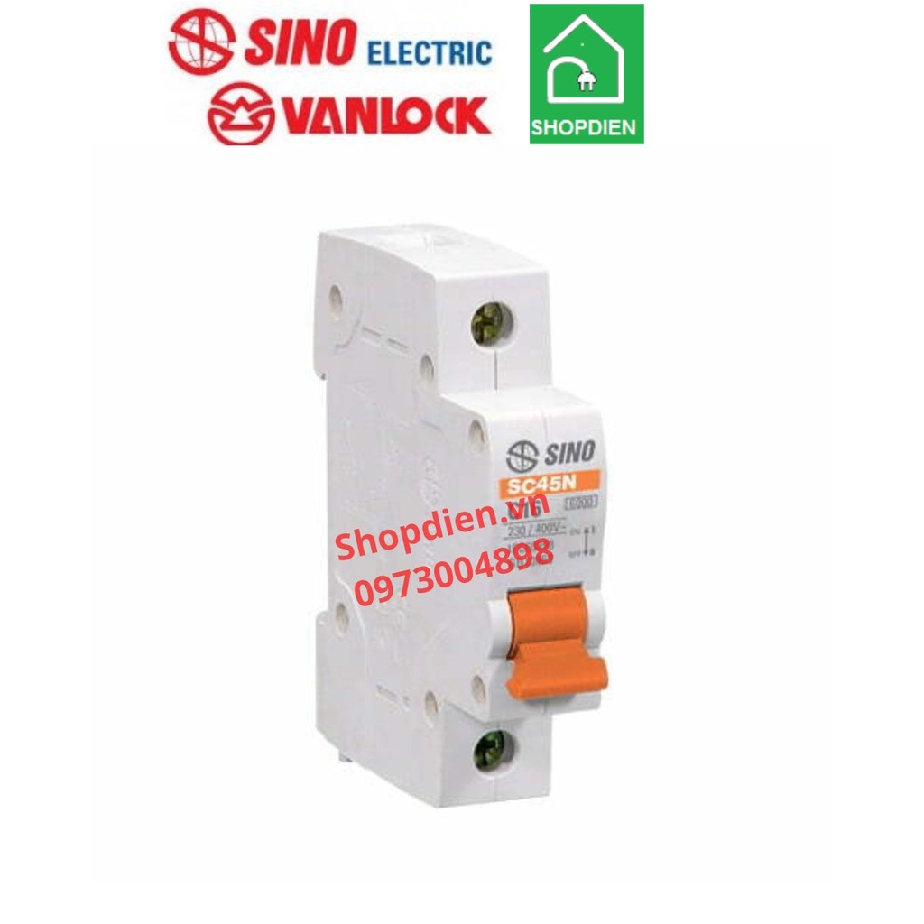 SC45N/C1010 Sino MCB 1P 10A 4.5kA Aptomat cầu dao tự động
