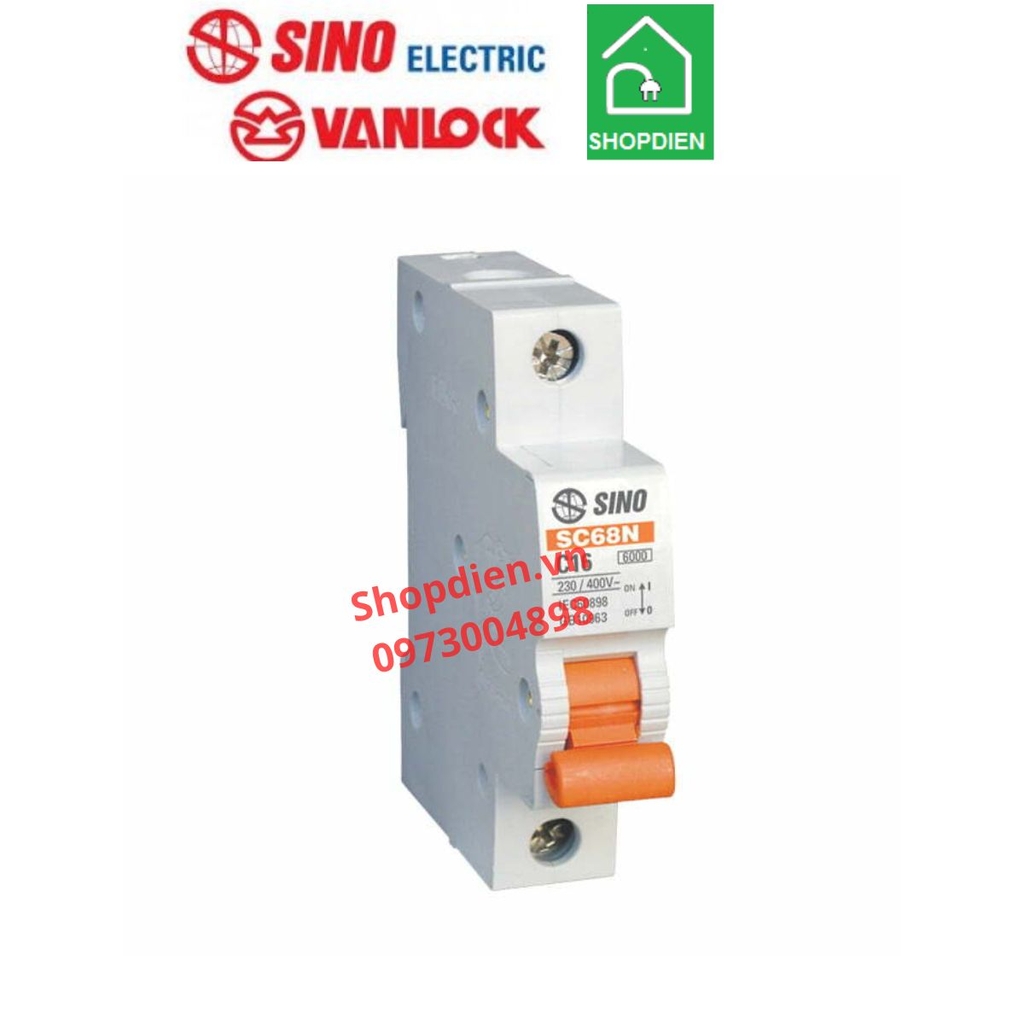 SC68N/C1010 SINO MCB 1P 10A 6kA Aptomat cầu dao tự động