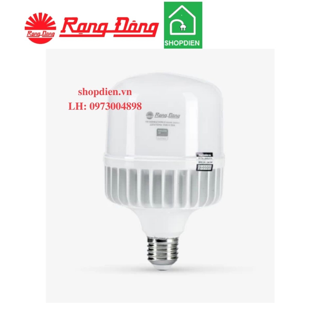 TR100NĐ2 30W Rạng Đông Bóng trụ LED bulb nhôm đúc 30W đui xoáy E27