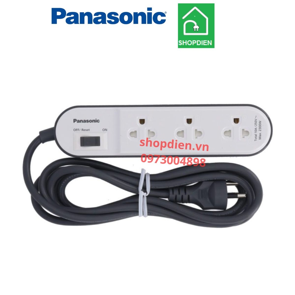 WCHG24332W Panasonic Ổ cắm kéo dài 3 ổ cắm có công tắc 3m 2300W