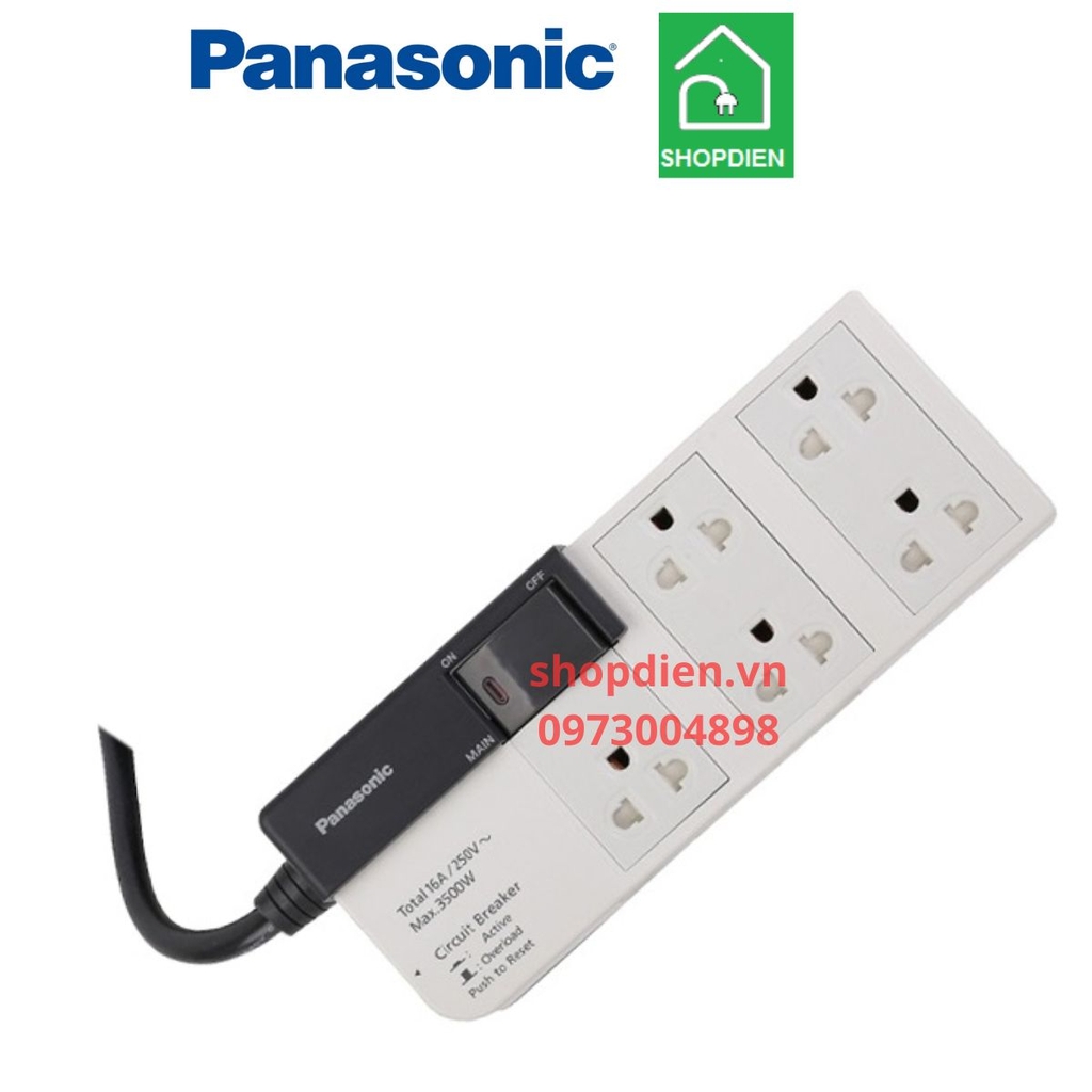 WCHG28352 Panasonic Ổ cắm kéo dài 5 ổ cắm có công tắc 3m 3500W