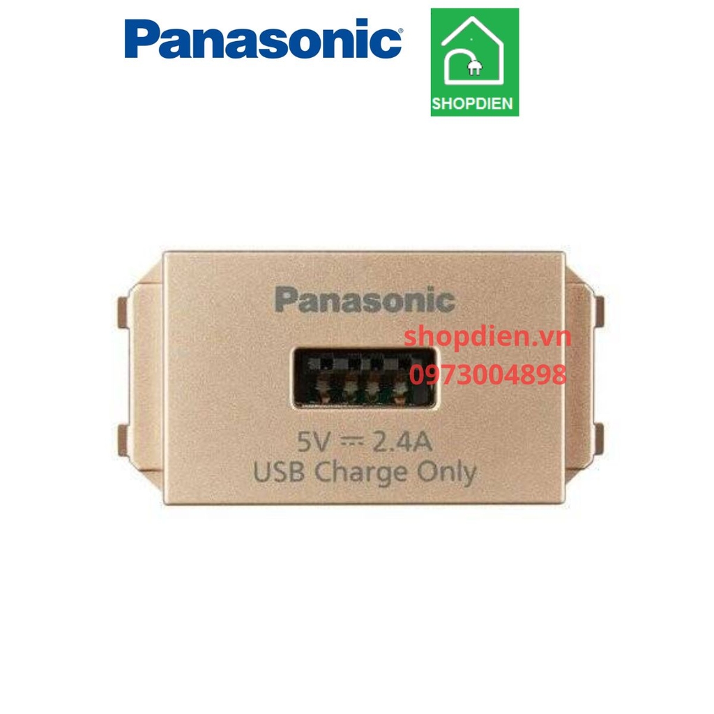 WEF108107MYZ-VN Panasonic Ổ cắm USB đơn Halumie vàng ánh kim USB charger