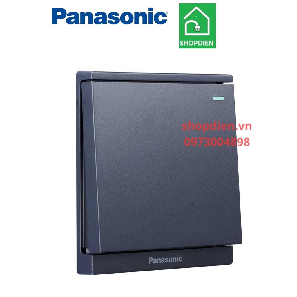 WMF512MYH-1VN Panasonic công tắc đơn 2 chiều Moderva màu xám ánh kim có dạ quang