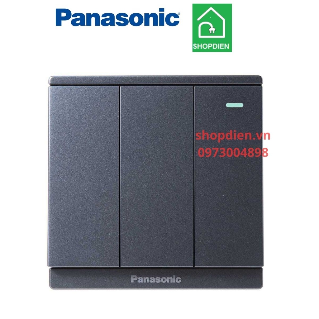 WMF516MYH-1VN Panasonic Công tắc ba 2 chiều Moderva xám ánh kim dạ quang