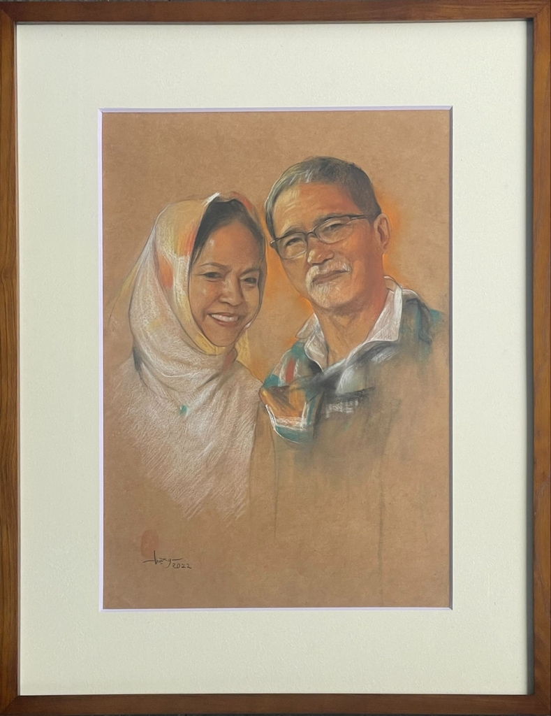 Tranh phấn màu “Chân dung Ngọc Hải & Mai Thanh” - Hoạ sĩ Chu Thăng