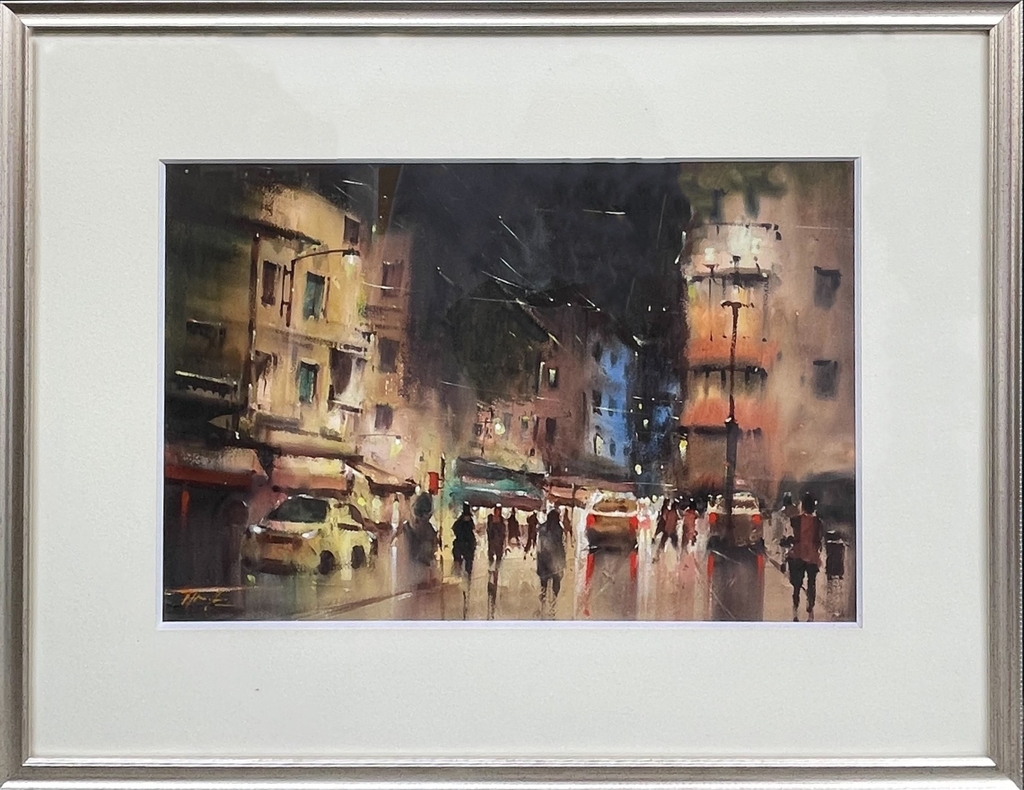 Tranh màu nước vào không gian phòng ngủ