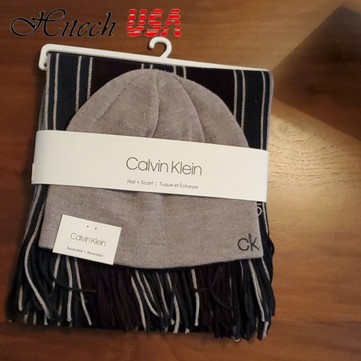 Set Mũ Len + Khăn Quàng Cổ Calvin Klein Cao Cấp