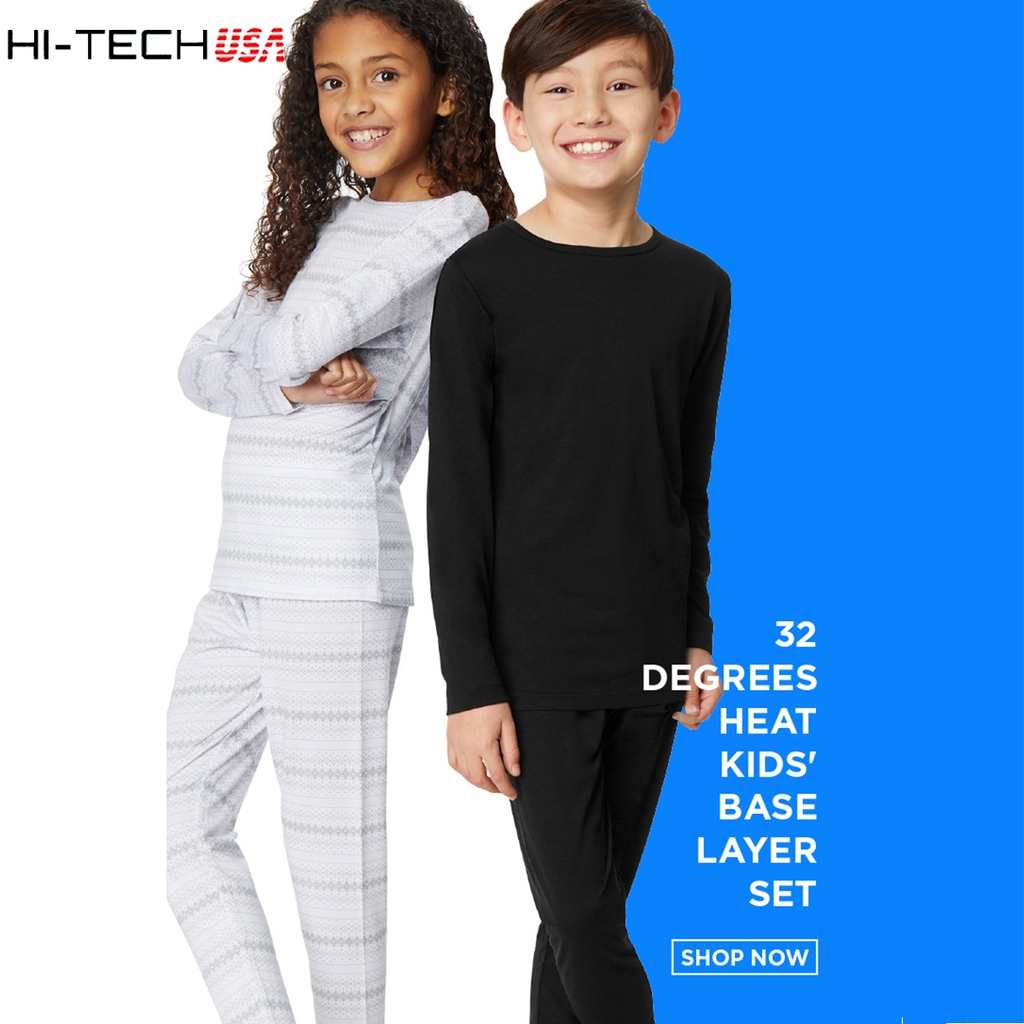 Bộ Quần Áo Giữ Nhiệt Dài Tay Unisex 32*HEAT KIDS Dành Cho Các Bé